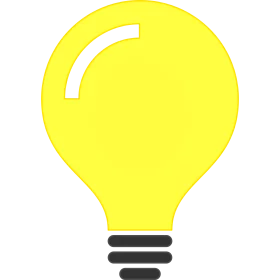 Luminous Yellow Lightbulb Clipart Illustration with Minimalist Design Style