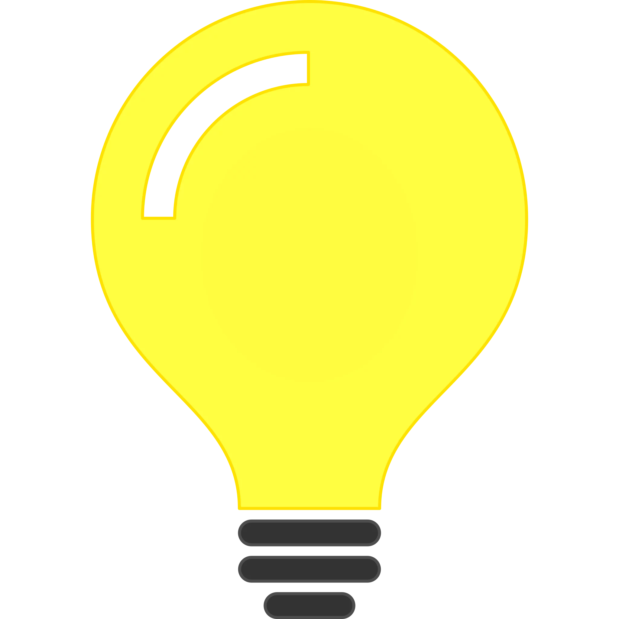 Luminous Yellow Lightbulb Clipart Illustration with Minimalist Design Style