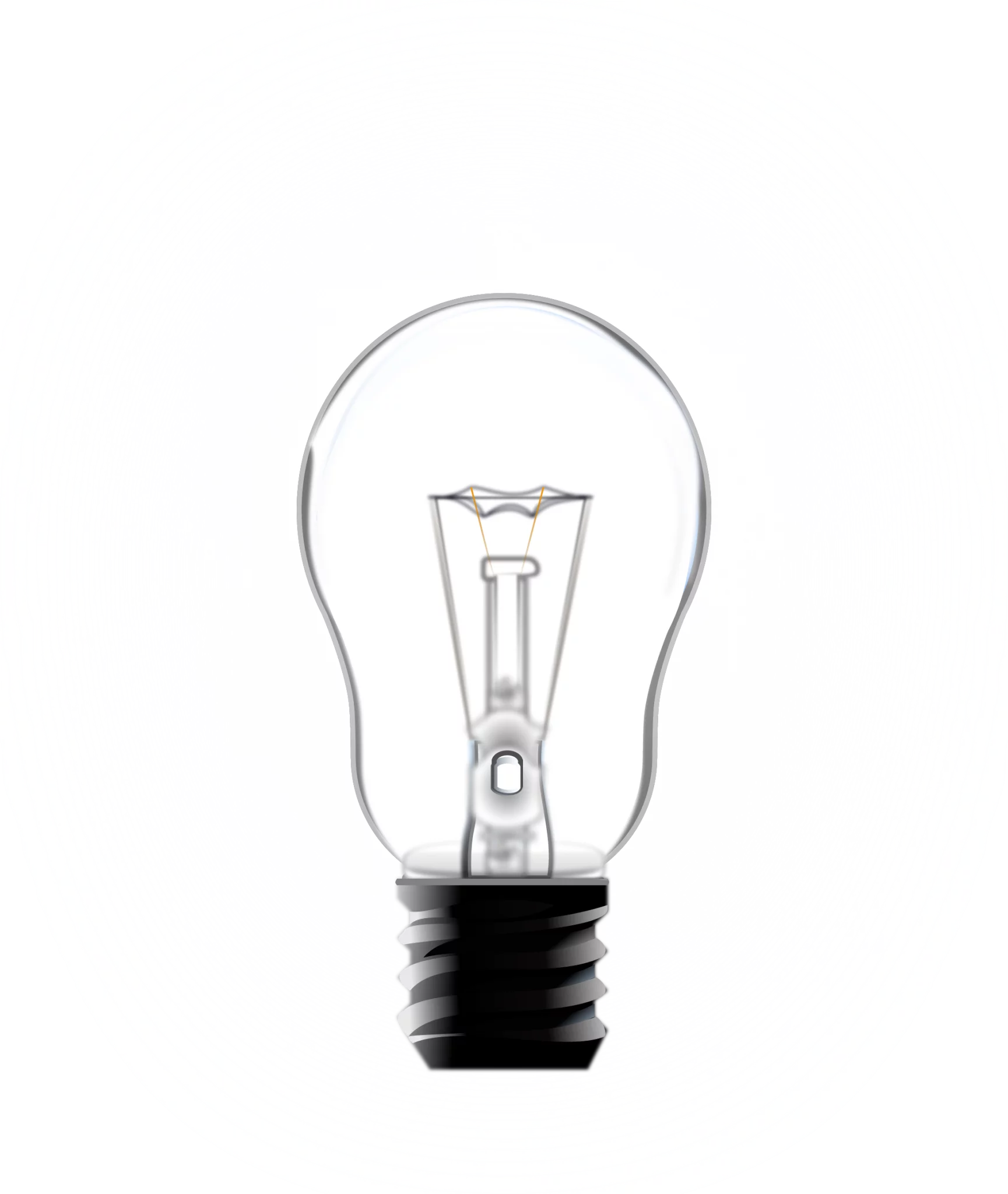 Minimalist Black and White Classic Incandescent Lightbulb Clipart Illustration