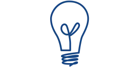 Minimalist Blue Line Art Electric Lightbulb Clipart Design Concept