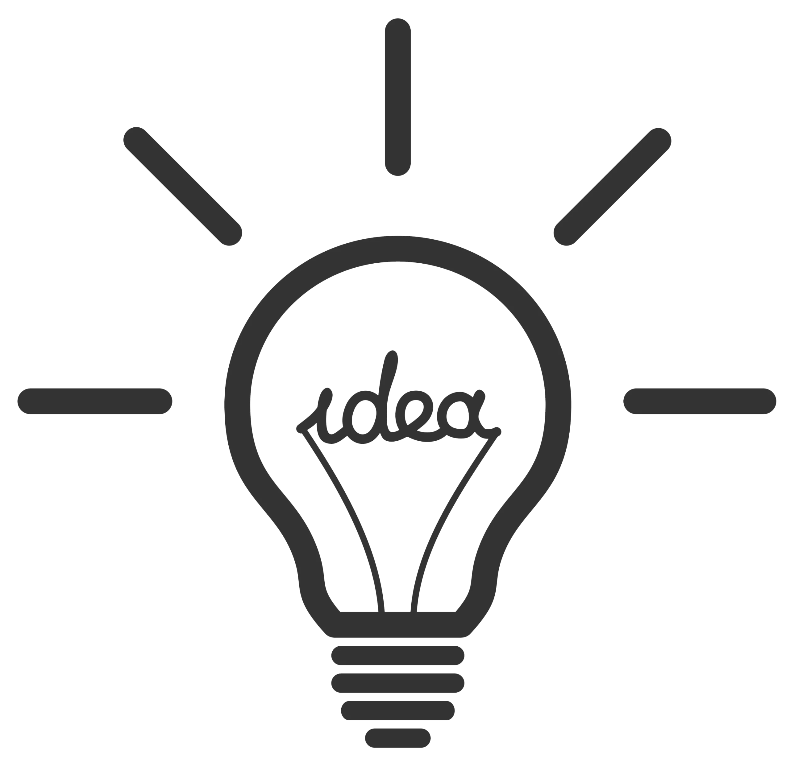 Minimalist Lightbulb Clipart Illustrating Creative Idea Concept with Sleek Design