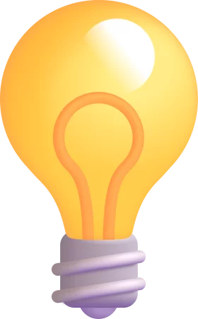 Radiant Yellow Glowing Lightbulb Clipart with Soft Luminescent Design