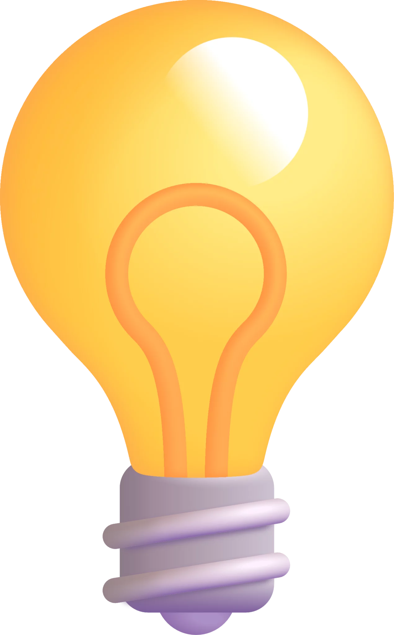 Radiant Yellow Glowing Lightbulb Clipart with Soft Luminescent Design