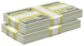 Stacked Bundles of US Dollar Bills Cash Money Realistic Clipart Graphic