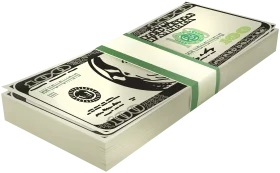 Stacked Bundles of US Dollar Bills Realistic Money Clipart Graphic Design