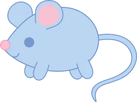 Adorable Pastel Blue Cartoon Mouse Clipart with Soft Rounded Design