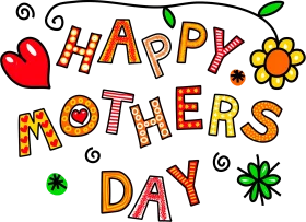 Cheerful Colorful Happy Mothers Day Celebration Clipart Graphic Design