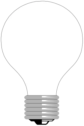 Classic Monochrome Light Bulb Clipart - Minimalist Electric Illumination Design