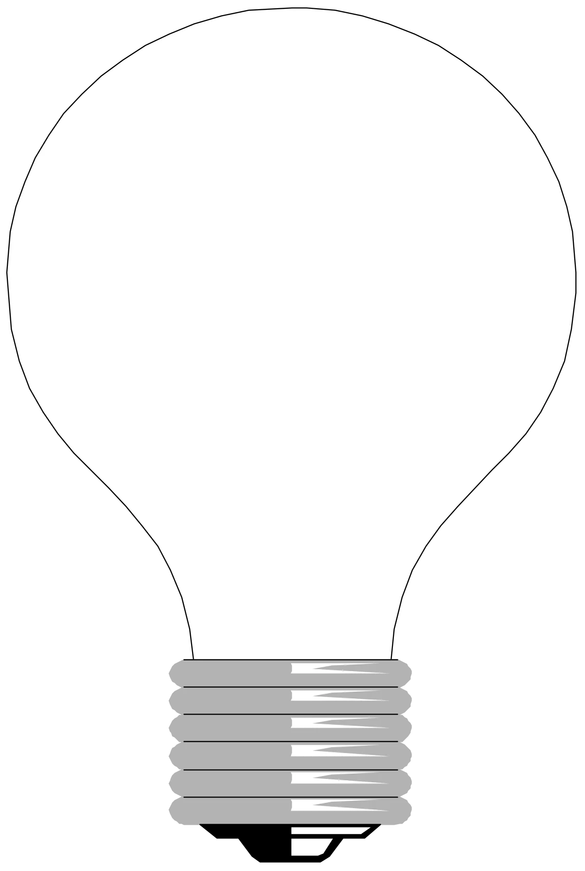 Classic Monochrome Light Bulb Clipart - Minimalist Electric Illumination Design