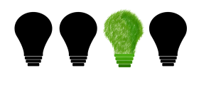 Eco-Friendly Innovation: Green Energy Lightbulb Concept Clipart Design