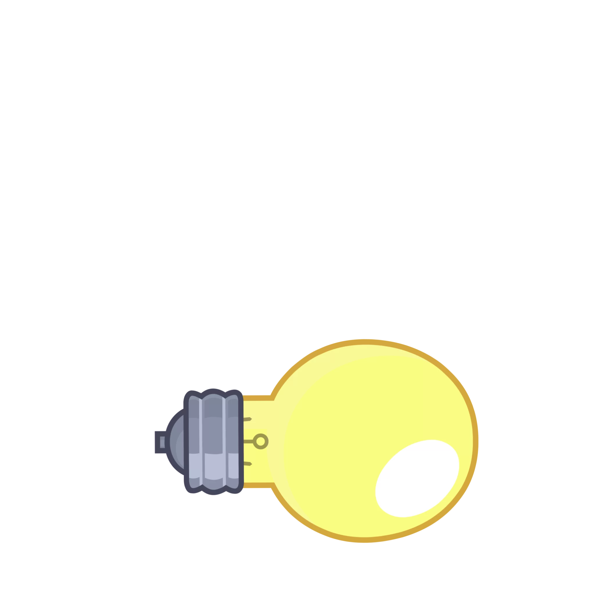 Glowing Illumination Clipart: Radiant Yellow Electric Light Bulb Illustration