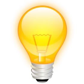 Glowing Yellow Incandescent Light Bulb Clipart Illustration with Warm Radiance