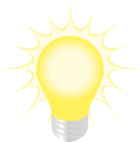 Illuminating Sun-Inspired Electric Light Bulb Clipart Design with Radiant Glow