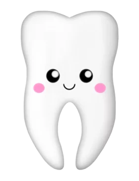 Adorable Kawaii Tooth Clipart: Cute Dental Illustration with Charming Smile