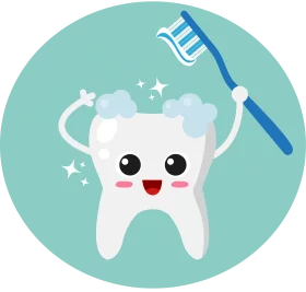 Cheerful Clean Tooth Clipart Character with Sparkling Dental Hygiene Illustration