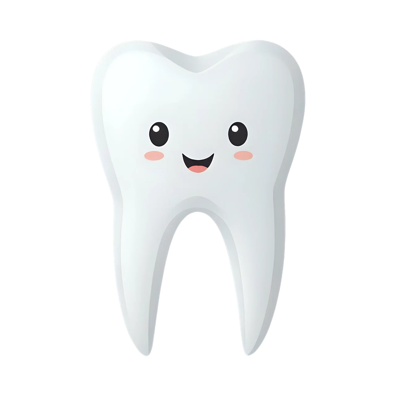 Cute and Cheerful Dental Cartoon Tooth Clipart with Adorable Facial Expression