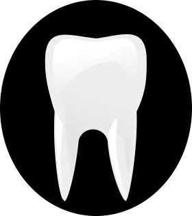 Minimalist Black and White Dental Tooth Clipart Illustration Design