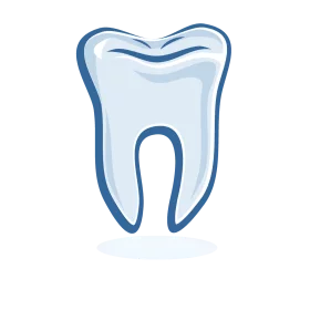 Minimalist Blue and White Dental Tooth Clipart Illustration Design