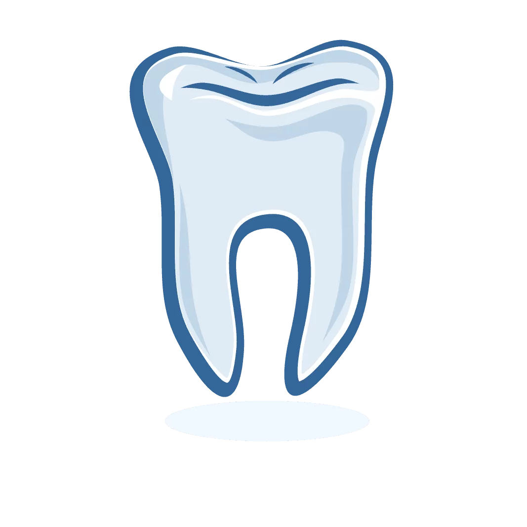 Minimalist Blue and White Dental Tooth Clipart Illustration Design