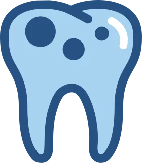 Minimalist Blue Dental Health Tooth Clipart Illustration with Simple Design