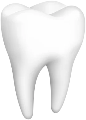 Realistic Three-Dimensional Dental Tooth Clipart Illustration in Pure White