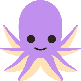 Adorable Pastel Purple Octopus Cartoon Clipart with Cheerful Expression