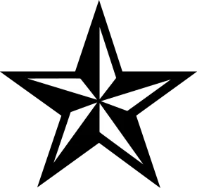 Bold Black and White Nautical Star Clipart Design with Sharp Angular Lines