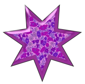 Dazzling Purple Geometric Star Clipart with Intricate Mosaic Pattern Design