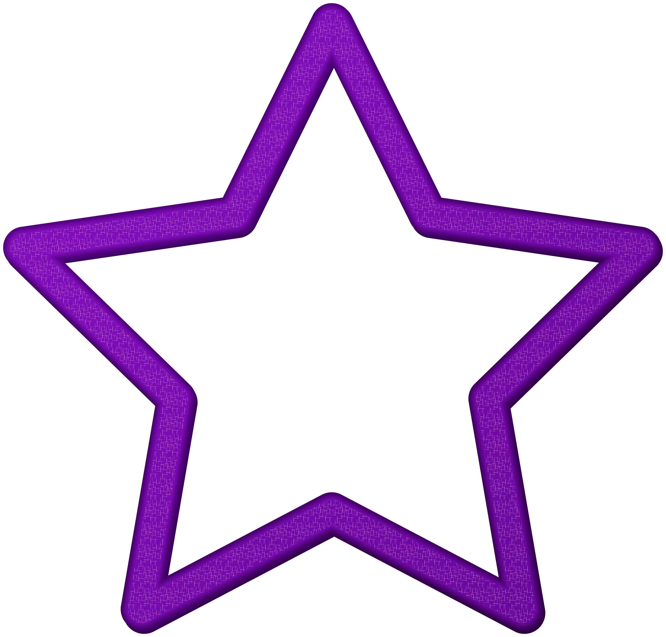 Elegant Purple Star Outline Clipart - Stylish Graphic Design Element