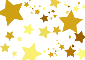 Golden Celestial Dreams: Enchanting Star Studded Clipart Design with Radiant Hues