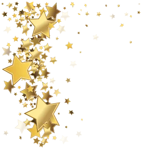 Golden Constellation of Shimmering Stars Clipart Design with Elegant Metallic Glow