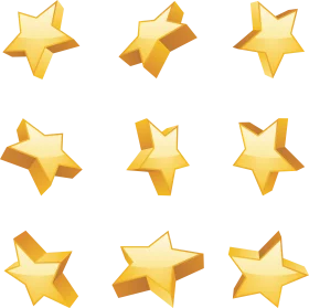 Golden Dimensional Star Clipart Collection: Shimmering 3D Celestial Shapes