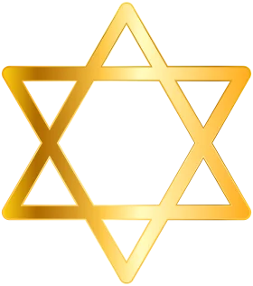 Golden Star of David Clipart - Symbolic Jewish Cultural Icon in Luminous Design