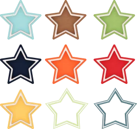 Multicolored Star Shaped Clipart Collection with Layered Design Styles