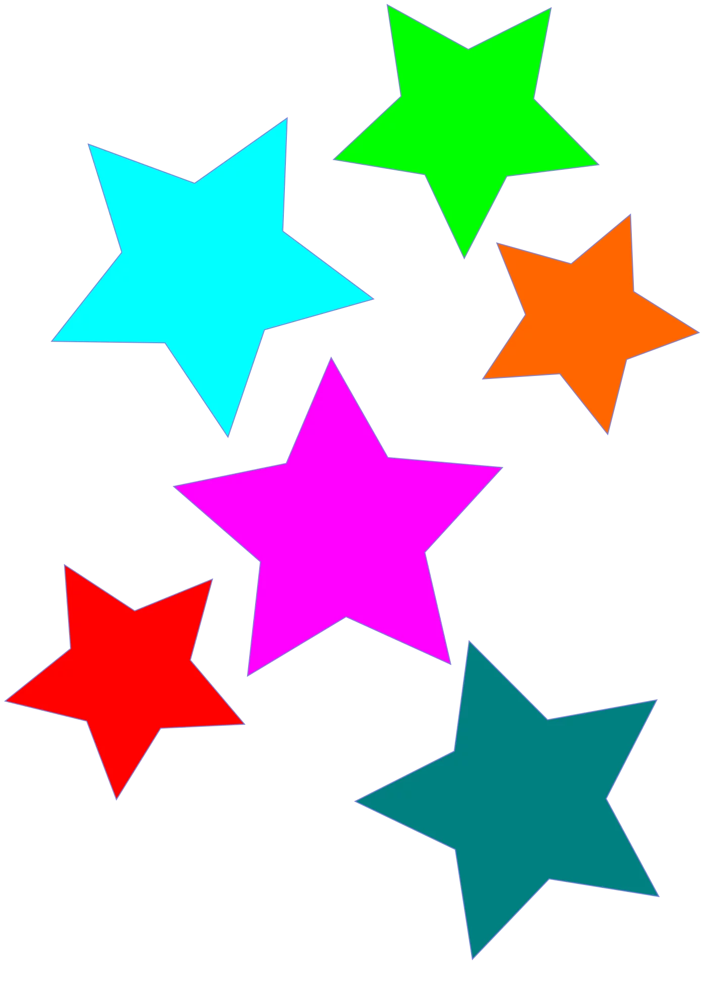 Playful Star-Shaped Clipart Collection in Bold and Cheerful Colors