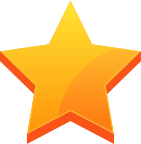 Radiant Golden-Orange Five-Pointed Star Clipart Design with Warm Gradients