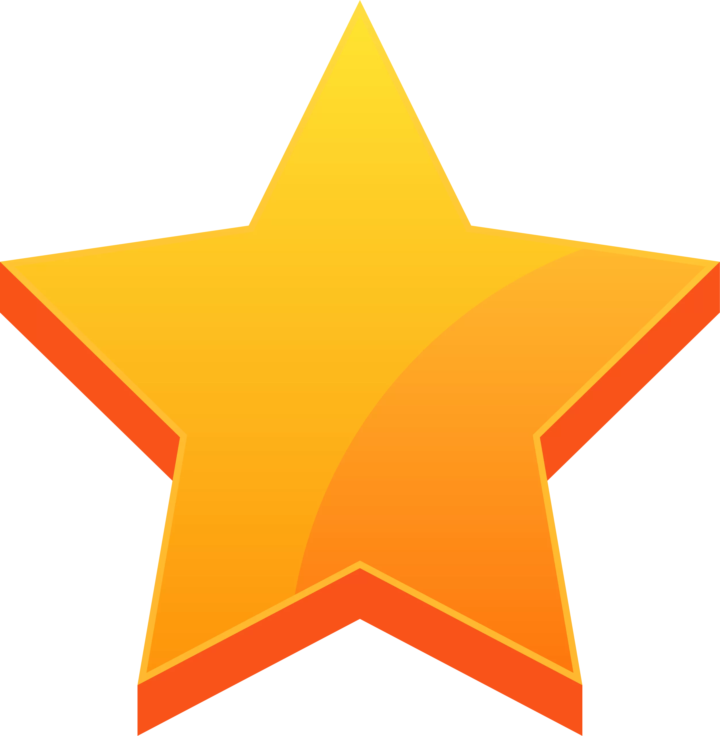 Radiant Golden-Orange Five-Pointed Star Clipart Design with Warm Gradients