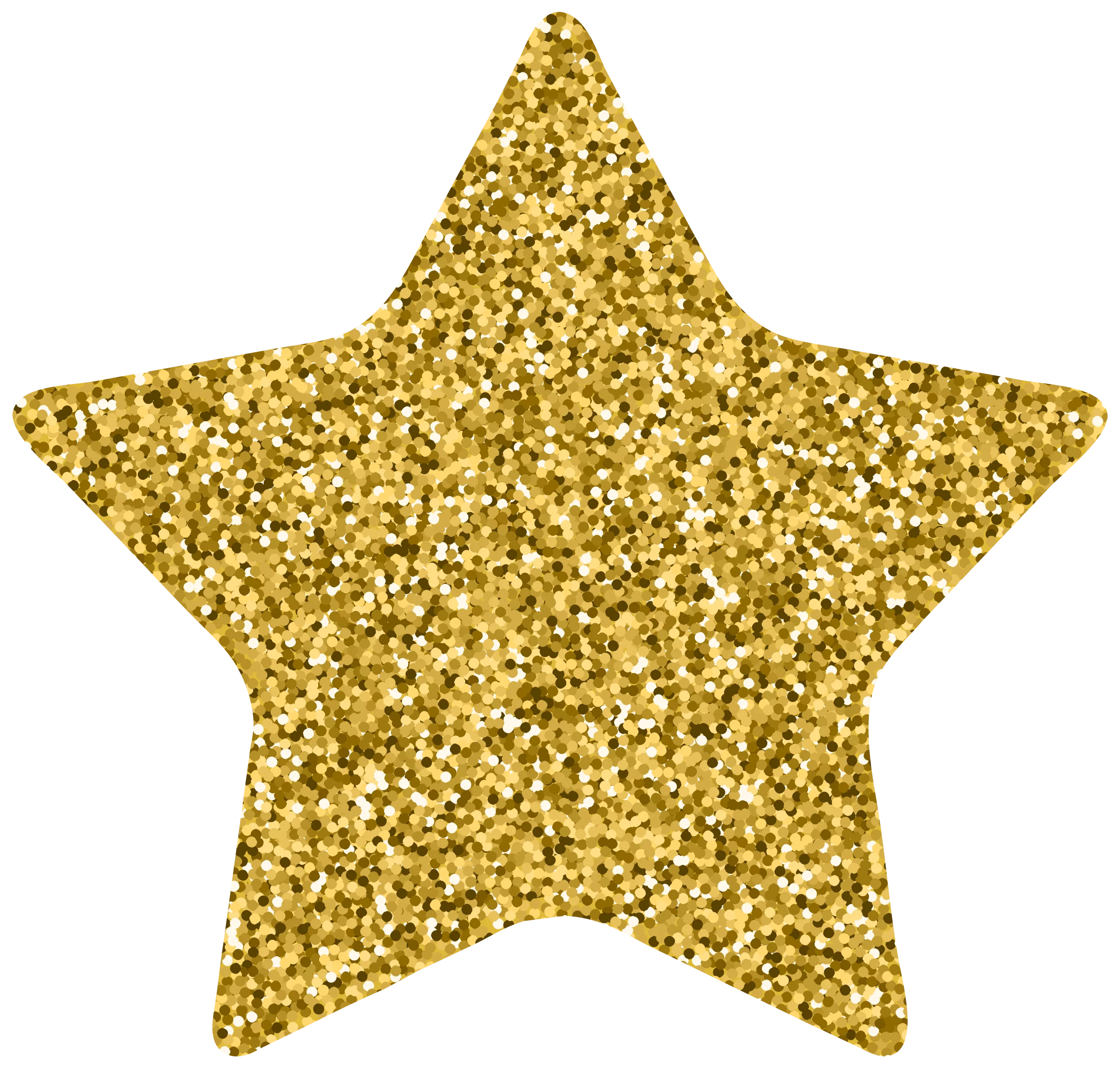 Shimmering Golden Star Clipart: A Sparkling Celestial Graphic Design Element