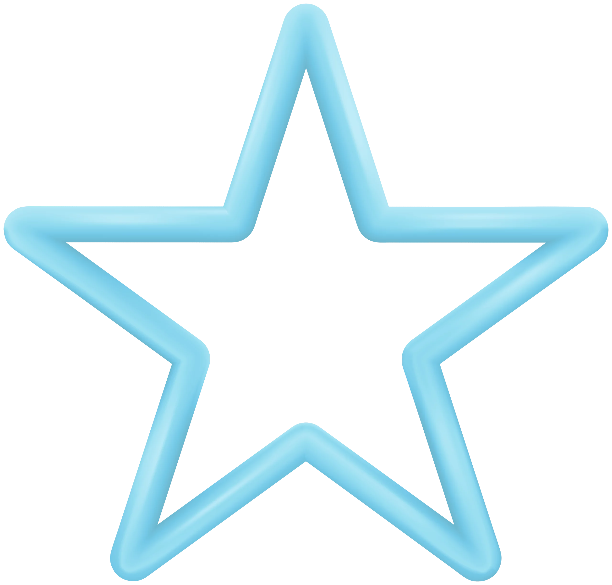 Soft Blue Outlined Star Clipart Design with Gentle Geometric Precision