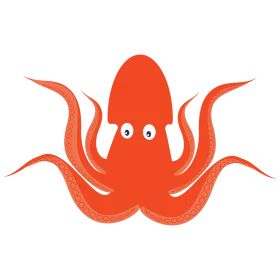 Whimsical Cartoon Octopus Clipart: A Playful Marine Character with Expressive Eyes