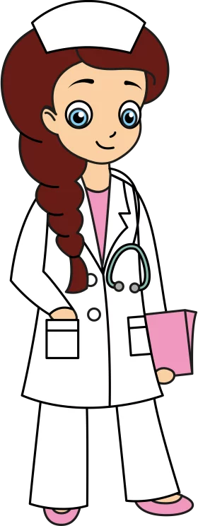 Cheerful Cartoon Nurse Professional Healthcare Clipart Illustration Design