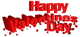 Festive 3D Red Happy Valentine's Day Clipart Typography Design