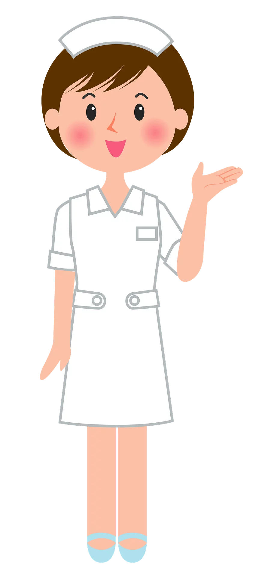 Friendly Cartoon Nurse Clipart Illustration in Professional Healthcare Attire