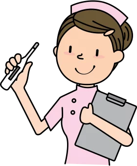 Friendly Nurse Clipart Illustration: Healthcare Professional with Clipboard and Thermometer