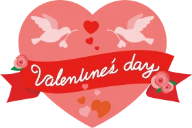 Heartfelt Valentine's Day Romance Clipart with Doves and Blossoming Love