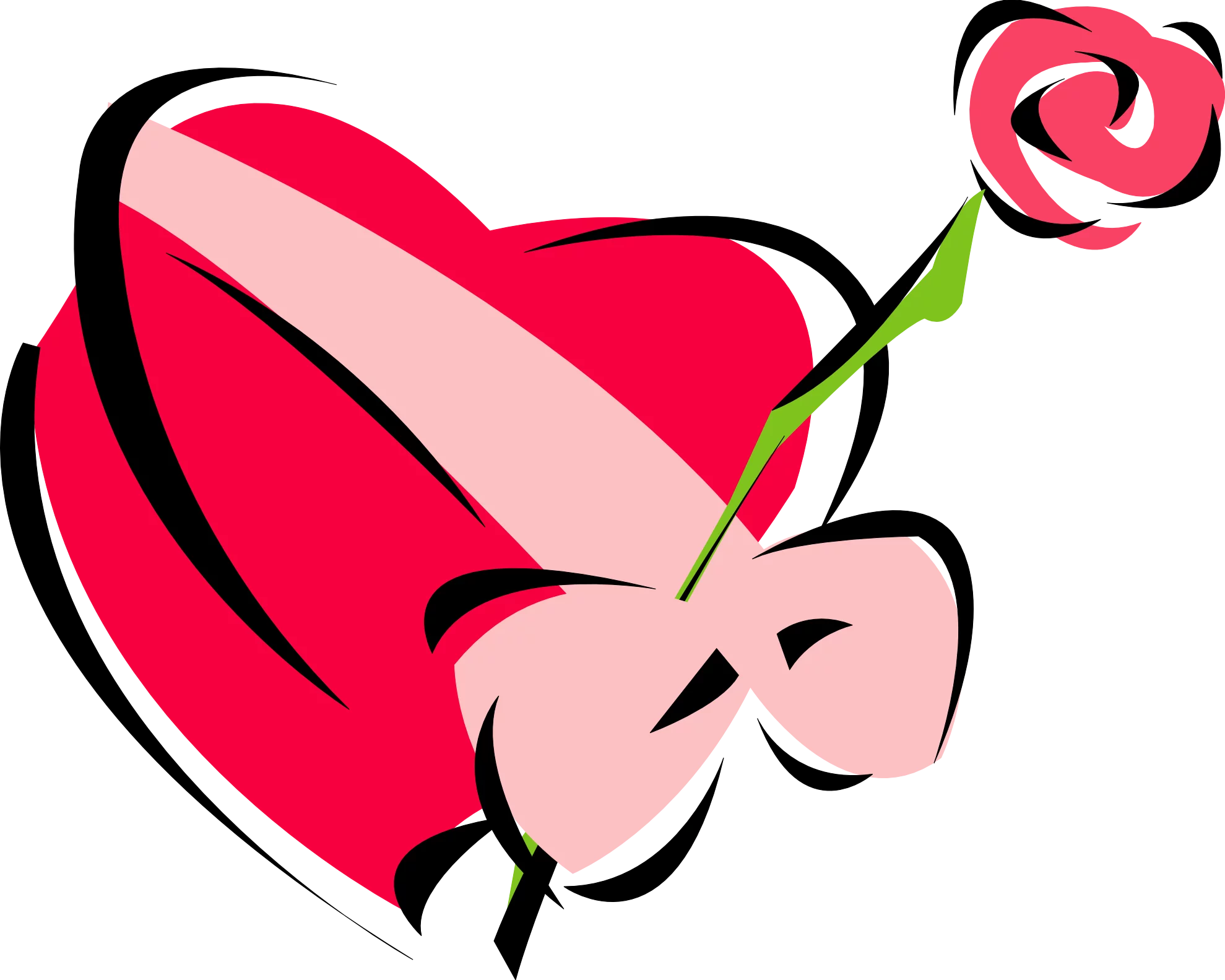 Love Blooms: Romantic Heart and Rose Valentine's Day Clipart Design