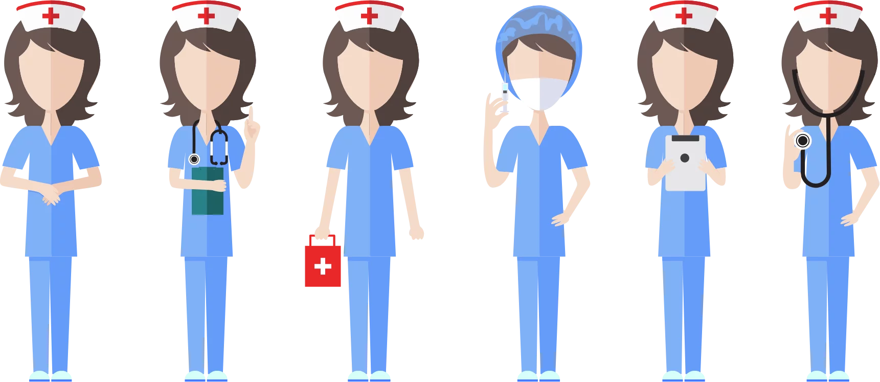 Medical Staff Professional Healthcare Workers Illustration Nurse Clipart Collection