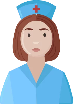 Professional Healthcare Nurse Clipart Illustration in Soft Blue Tones