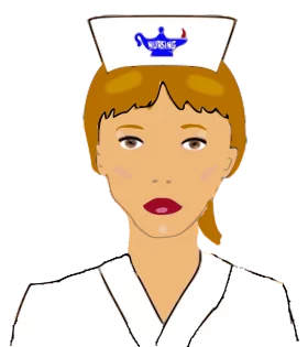 Professional Healthcare Worker Illustration Nurse Clipart with Symbolic Blue Logo