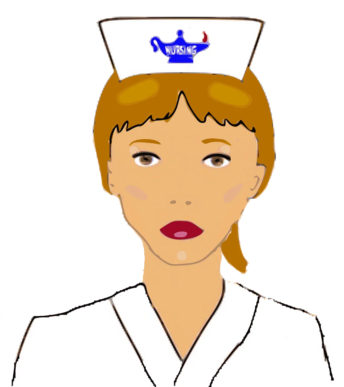 Professional Healthcare Worker Illustration Nurse Clipart with Symbolic Blue Logo